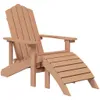 vidaXL Adirondack-Gartenstuhl mit Hocker & Tisch HDPE Braun Produktbild-Vorschau 3