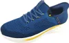A single blue Skechers shoe with yellow accents on a white background. Voir les images du produit