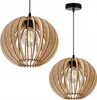 Suspension moderne en bois avec éclairage LED Voir les images du produit 3