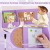 Zestaw biurek dla dzieci COSTWAY, drewniane biurko szkolne, Podgląd zdjęcia produktu 5