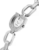 A close-up, studio shot of a silver Guess watch with a chain-link bracelet and a dial face with the Guess logo. Produktbild-Vorschau