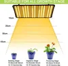 Diagram showing the recommended distance of a grow light from plants at different growth stages, with accompanying text and illustrations of plants in pots. Produktbild-Vorschau