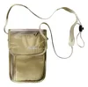 A tan neck pouch with a strap is shown against a white background. Anteprima dell’immagine prodotto