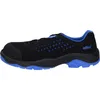 Side view of a black and blue safety shoe. Produktbild-Vorschau