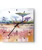 Wanduhr - Quadrat - Glasuhr - Aquarell Savanne Bäume - Produktbild-Vorschau 1