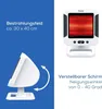 A marketing image showing an infrared heat lamp with descriptive text and diagrams. Produktbild-Vorschau