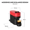 A red and black Nespresso coffee machine with dimensions indicated by lines and measurements. Anteprima dell’immagine prodotto