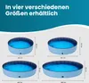 Four different sizes of dog pools are shown with their dimensions. Produktbild-Vorschau