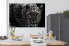 MuchoWow® Poster Schwarz-Weiß-Foto eines farbigen Leoparden Produktbild-Vorschau 3