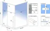 Diagram of a shower cabin with dimensions and component details. Produktbild-Vorschau