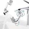 A collage showing a faucet extender attached to a faucet and in use, demonstrating its flexibility and water flow. Náhled obrázku produktu