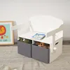 Kinderbank, Schreibtisch und Organizer 3-in-1 – Weiß & Grau Produktbild-Vorschau 14