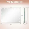 Diagram showing the dimensions of a makeup mirror with lights. Podgląd zdjęcia produktu