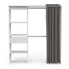 Vorhang-Schrank >CHICAGO< in weiß  - 113,8x191,5x50cm Produktbild-Vorschau 3