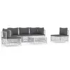 vidaXL 6 tlg. Garten Lounge Set mit Kissen Weiß Stahl - Produktbild-Vorschau 3