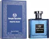 A bottle of Sergio Tacchini Pacific Blue Eau de Toilette and its packaging are displayed against a white background. Voir les images du produit