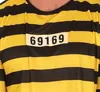 costume de prisonnier jaune et noir à rayures pour hommes Voir les images du produit 6