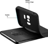 A black phone case is shown being flexed open from a black smartphone. Produktbild-Vorschau