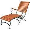 A wooden and metal deckchair on a white background. Produktbild-Vorschau