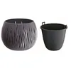 A gray decorative planter and a black inner pot are shown side-by-side against a white background. Náhľad obrázku produktu