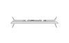 The top view of a white television with its stand legs attached. Produktbild-Vorschau