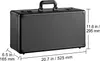A black storage case with dimensions indicated by measurement lines and text. Anteprima dell’immagine prodotto