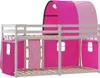 The Living Store Etagenbett mit Vorhängen Rosa 90x200 cm Produktbild-Vorschau 6