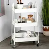 Scaffale su ruote, metallo, bianco, 3 livelli, 44x31,5x78,5 Anteprima dell’immagine prodotto 2