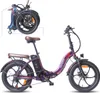 A purple folding electric bicycle is shown on a white background, with a smaller inset image showing a blue folding electric bicycle. Náhľad obrázku produktu