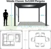 Weide Classic Pergola Aluminium 3x3,6m mit Lamellendach Produktbild-Vorschau 9