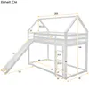A diagram of a white bunk bed with a slide, showing various dimensions. Anteprima dell’immagine prodotto