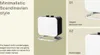 A marketing image showcasing a white and black electric heater with a minimalist Scandinavian design, highlighting its features like elegant aluminum feet and rounded edges. Voir les images du produit