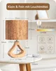 EDISHINE Nachttischlampe Holz, Tischleuchte in Rindenoptik, Produktbild-Vorschau 5