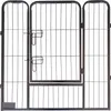 A black metal pet playpen with multiple panels and latches. Produktbild-Vorschau
