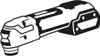 A black and white illustration of a power tool attachment. Voir les images du produit