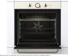 An open oven with racks and baking trays inside, set against a white background. Produktbild-Vorschau