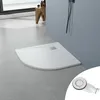 SMC Duschwanne 90x90cm weiß Steinoptik mit Ablaufgarnitur Produktbild-Vorschau 3