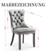 Set van 2 fluweleetstoelen voor de eetkamer, met een hoge Productafbeelding-voorbeeld 7