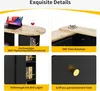 A collage of four close-up images showcasing the details of a kitchen bar/table. Náhled obrázku produktu