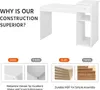 Marketing image comparing the quality of a desk's construction. Produktbild-Vorschau