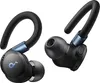 A pair of black wireless earbuds with blue accents, shown against a white background. Produktbild-Vorschau