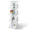 A white rotating bookshelf with books on display against a white background. Podgląd zdjęcia produktu