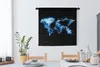 MuchoWow® Wandteppich Wandbehang Weltkarte - Schwarz - Blau Produktbild-Vorschau 2
