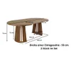 A diagram showing the dimensions of a wooden table. Produktbild-Vorschau