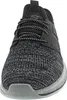 A close-up, front-facing view of a black and gray athletic shoe. Anteprima dell’immagine prodotto