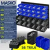 Masko® Stapelboxen Wandregal 32tlg Box Sichtlagerkästen Produktbild-Vorschau 2