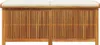 A wooden storage bench with a beige cushion on top, shown from the front against a white background. Náhled obrázku produktu
