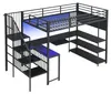 Gaming-Hochbett 120x200 cm Metallbett Schwarz mit Produktbild-Vorschau 18