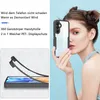 A woman is holding a phone case in front of her face, with product information and an illustration of the case assembly on the left side of the image. Produktbild-Vorschau