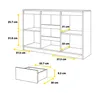 Komoda 120 Cm Antracyt / Dąb Wotan 3 Szuflady 2 Drzwi 2 Podgląd zdjęcia produktu 7